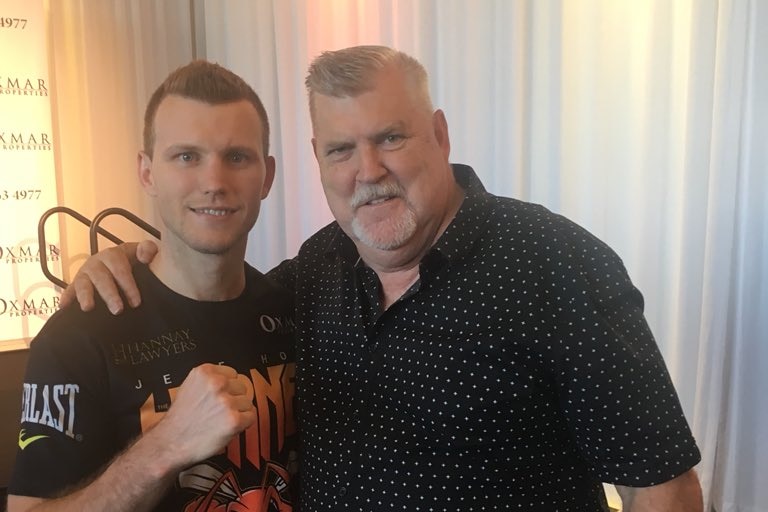 Boxer Jeff Horn with former sports journalist Wayne Heming.