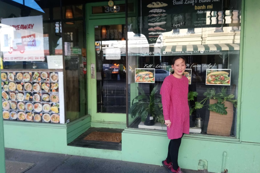 Ann Do stands in front of her Vietnamese restaurant.