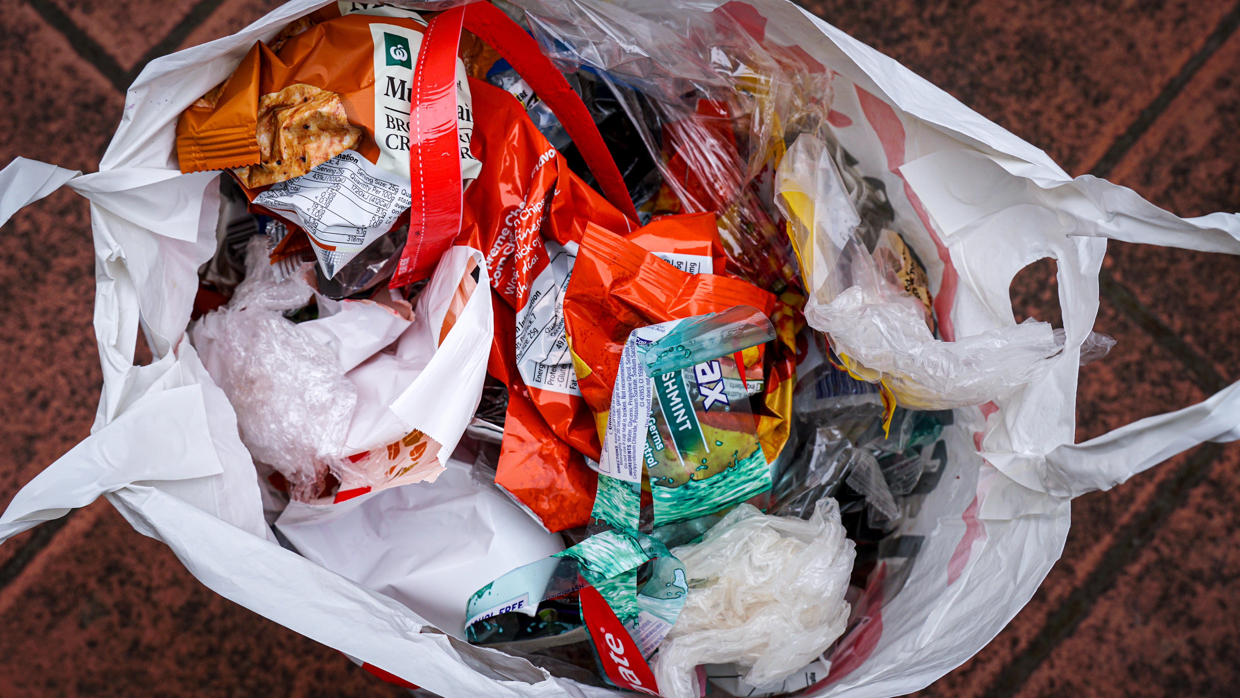 A bag full of soft plastics for recycling.