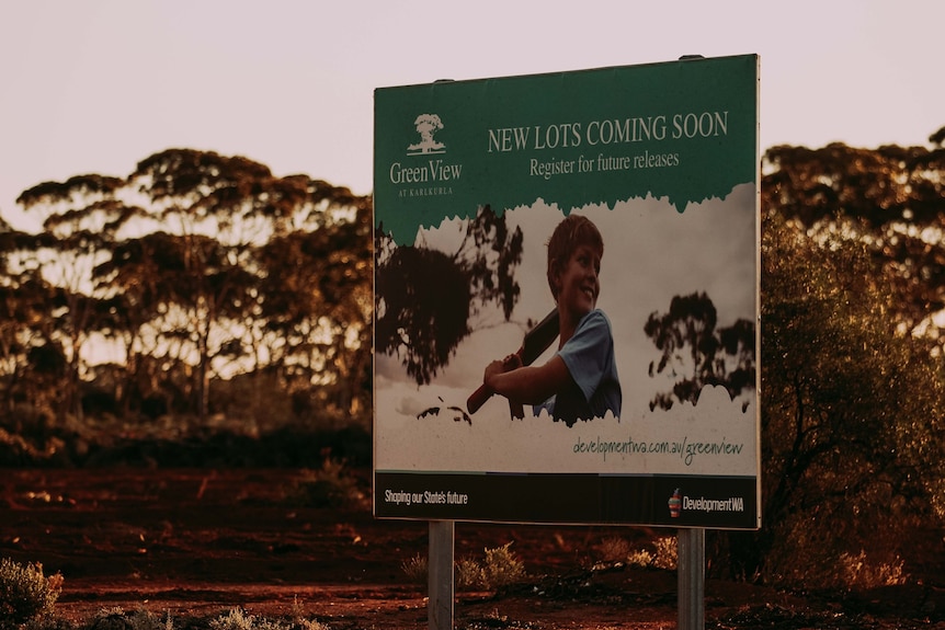 A property poster for the sale of residential property in bushland near Kalgoorlie.   