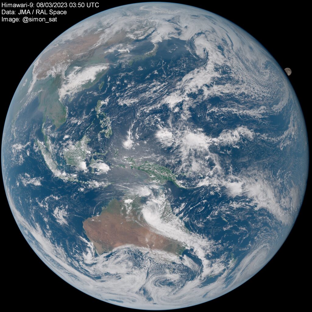 The Himawari-9 satellite takes a photo of one half of the Earth every 10 minutes
