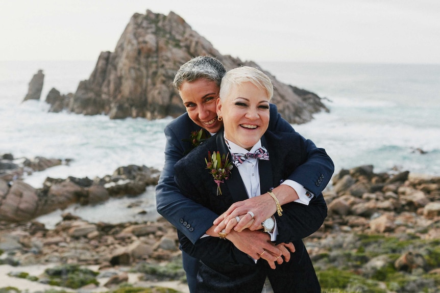 Evelyn and Sandra Gugliotta on their wedding day