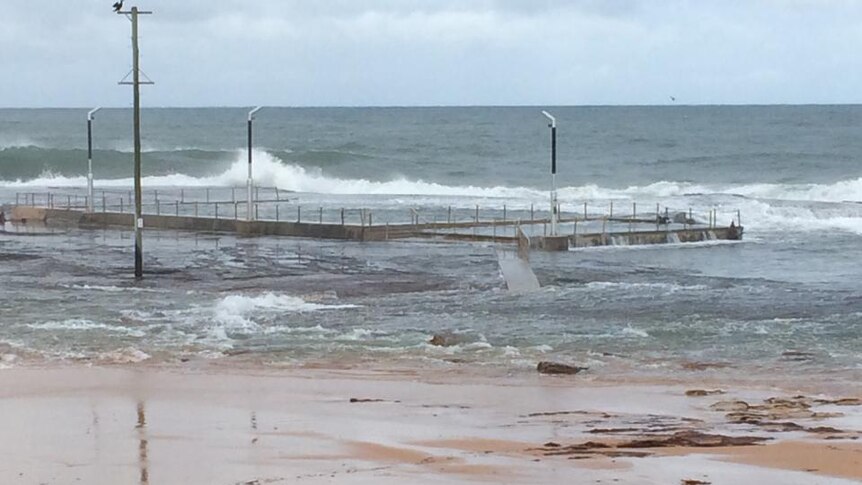 Mona Vale beach during the storm