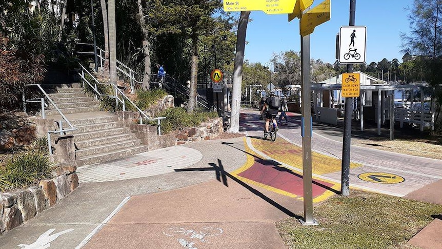 Cycleway along a city river