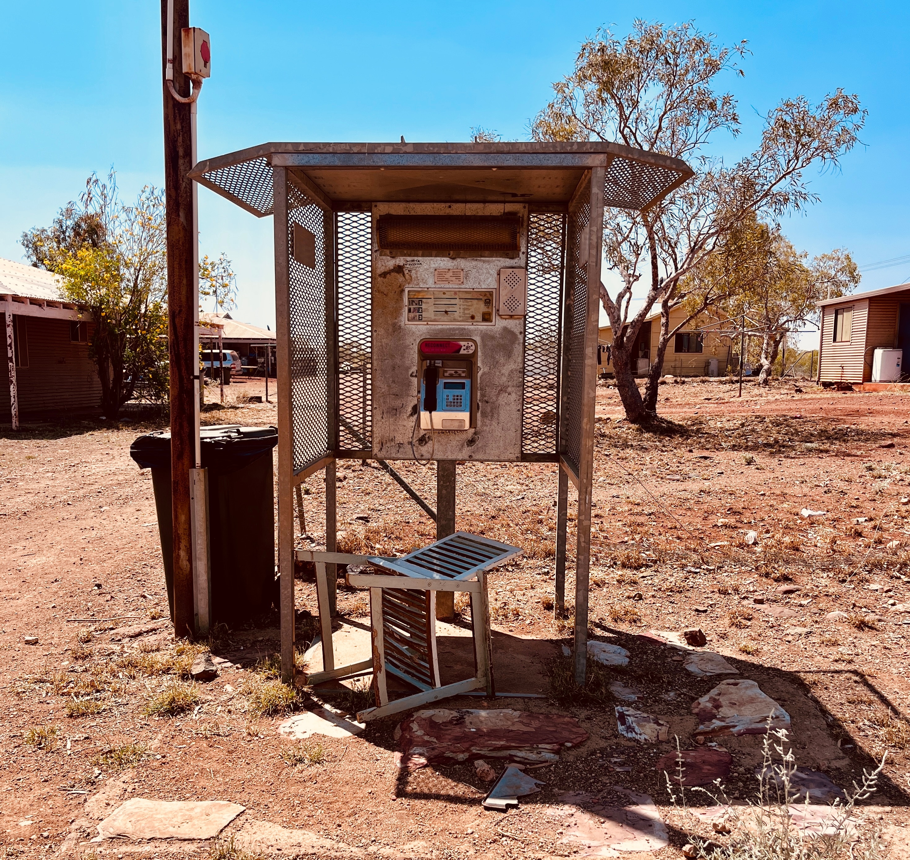 An old pay phone in a remote community.
