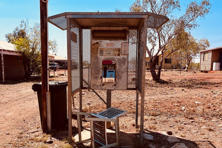 An old pay phone in a remote community.