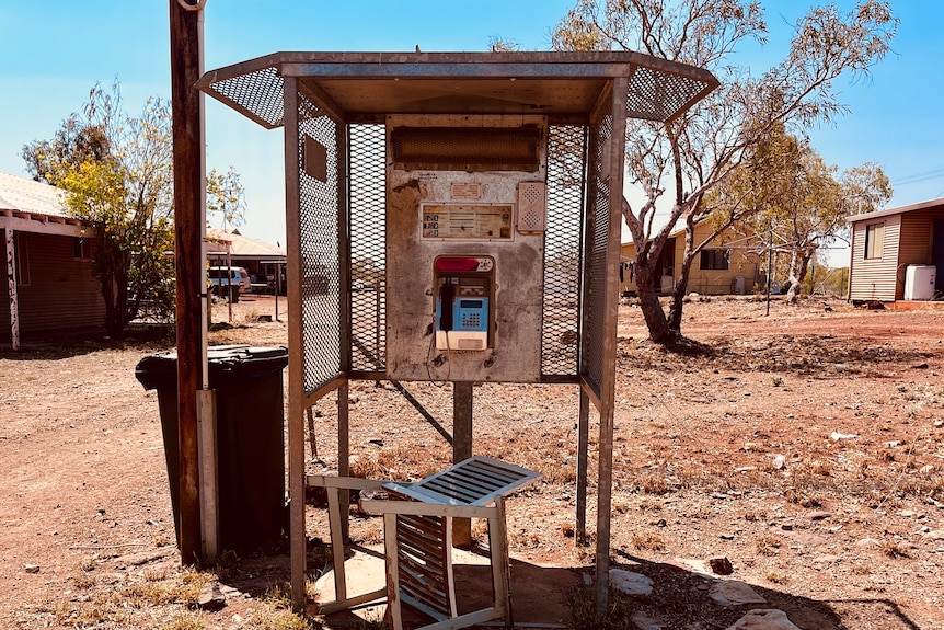 An old pay phone in a remote community.