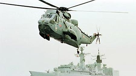 A Royal Navy Sea King Helicopter