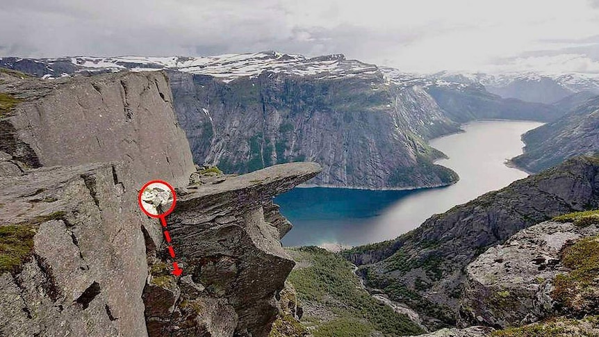 The family of Kristi Kafcaloudis said this picture on the Norwegian news site Aftenposten, showed where she fell.