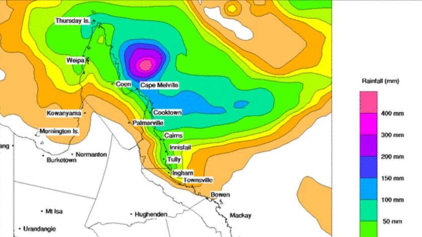 Rain forecast issued by the Bureau of Meteorology at 6:30am.