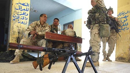 US soldiers display AK-47s