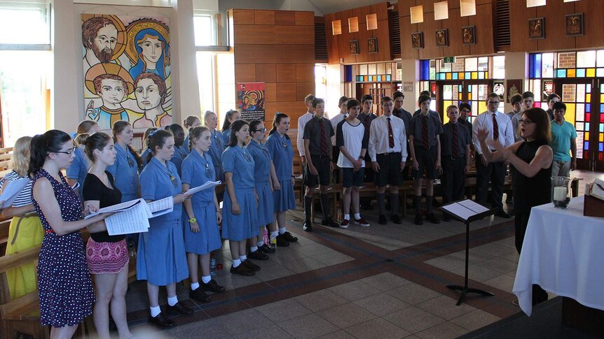 Past and present students from St Joseph's College and All Hallows' School in Brisbane are part of the Gallipoli choir