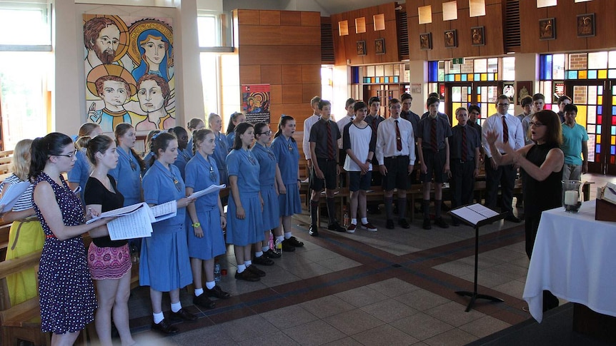 Past and present students from St Joseph's College and All Hallows' School in Brisbane are part of the Gallipoli choir