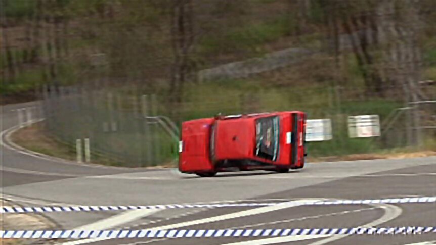 Escort rolled as it took a right hand bend