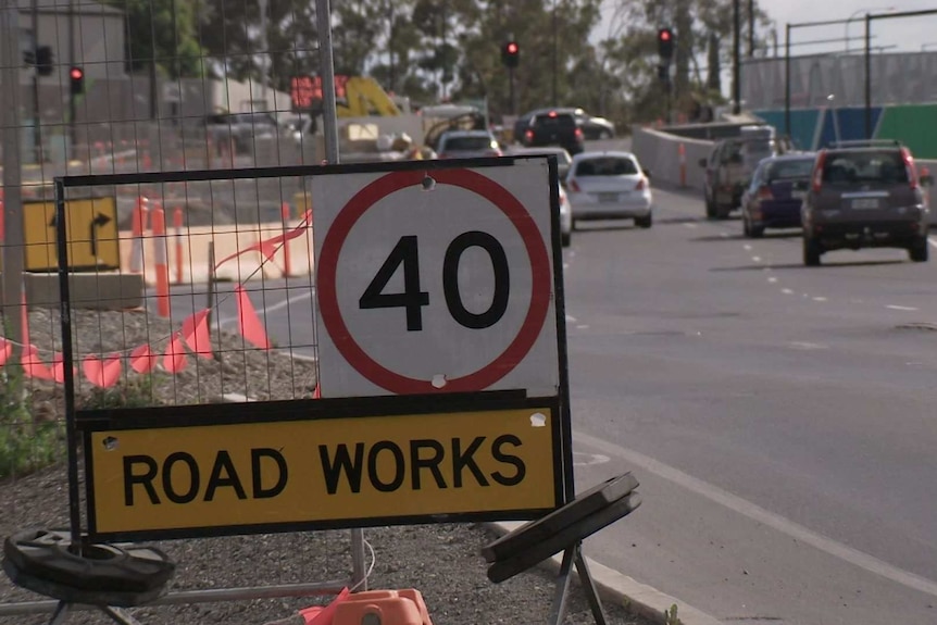 A roadworks on 40kph sign on a major road