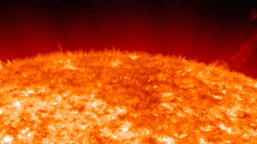 A close-up picture of the Sun's surface
