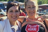 Queensland Environment Minister Leeanne Enoch with an anti Adani campaigner