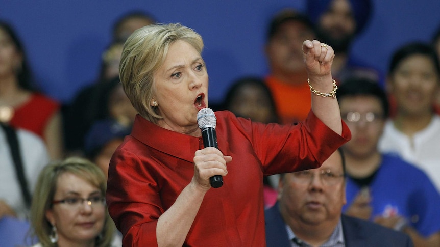 Hillary Clinton addresses supporters in Arizona.