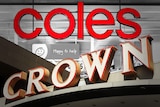 The logos of Coles and Crown Casino