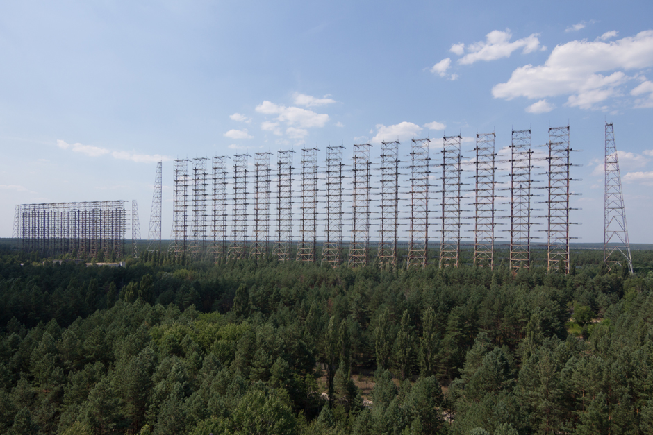 A panoramic view of the over-the-horizon Duga Radars in Chernobyl.