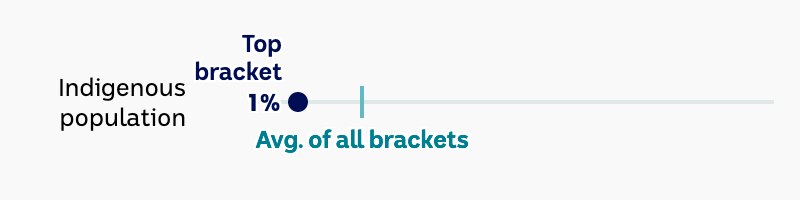 Indigenous population in top income bracket