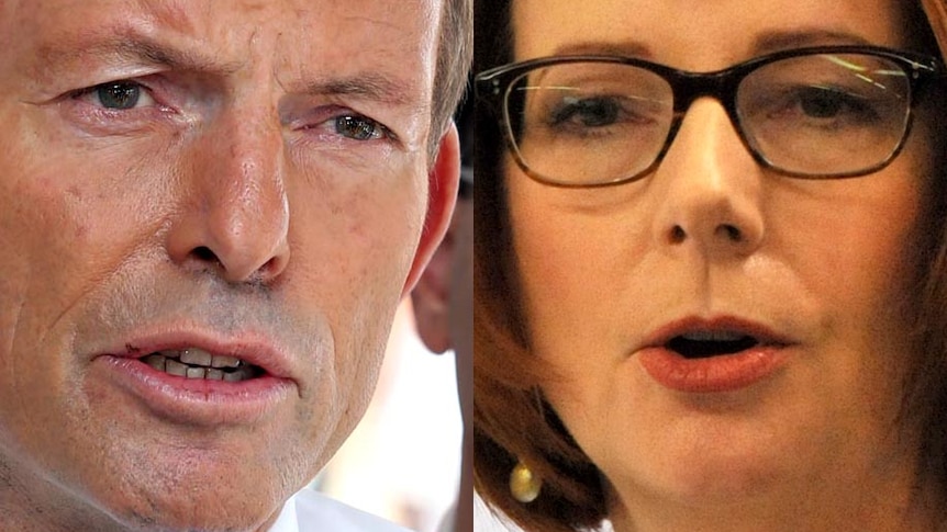 LtoR Tony Abbott and Julia Gillard.