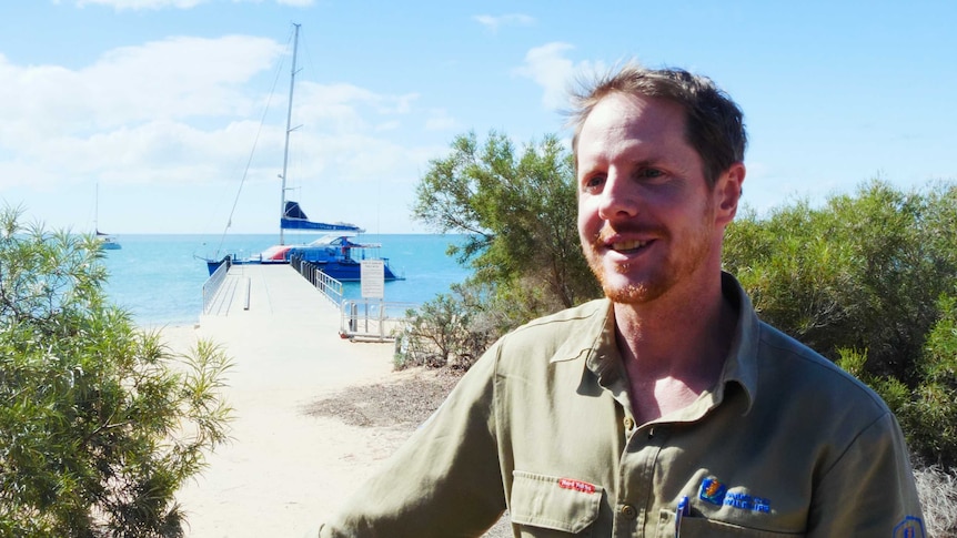 Department of Biodiversity, Conservations and Attractions marine park coordinator Luke Skinner in Monkey Mia.