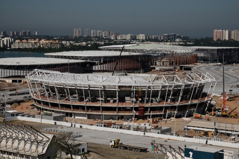 A general view of construction site of the Olympic Park
