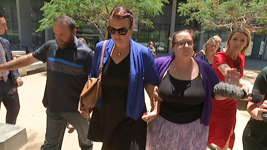 Katherine Roche leaves the Supreme Court in Brisbane on January 19, 2018.