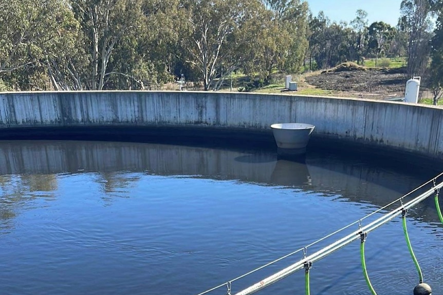 A close-up shot of part of a water treatment plant