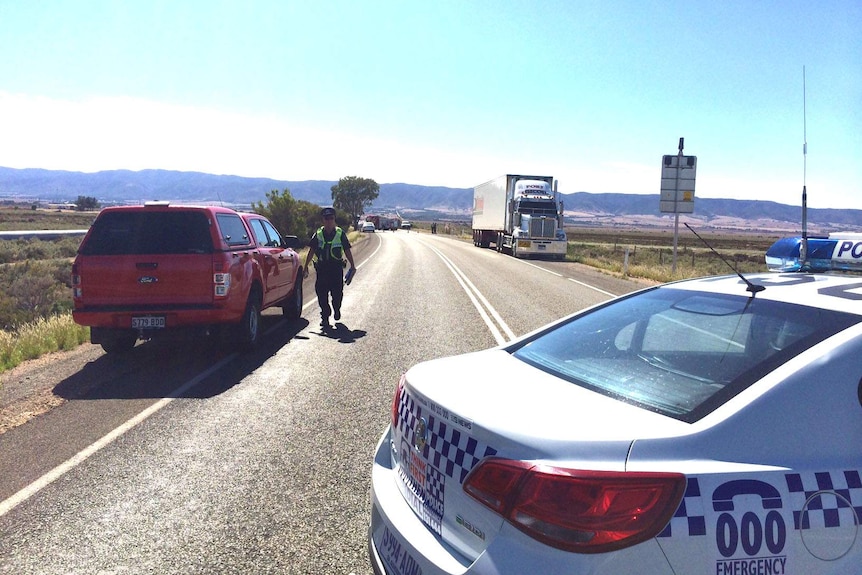 Police block access to crash site on Germein Road