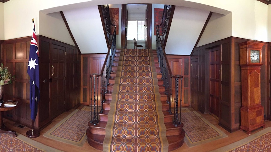 The foyer of the Lodge in Canberra.