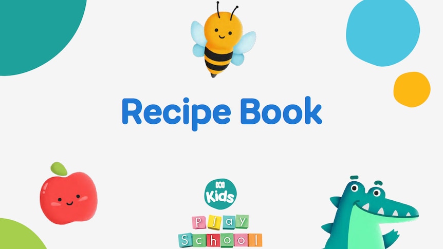 ABC Kids apple, bee and carrot with the text 'Recipe Book'