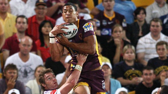 Israel Folau's best Superman impression helped bring the Broncos level early in the first half.