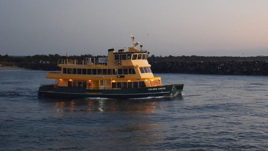 Sydney ferry "Golden Grove" on the Hastings River in Port Macquarie. Long way from home