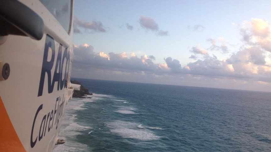 Helicopter over Fraser Coast.