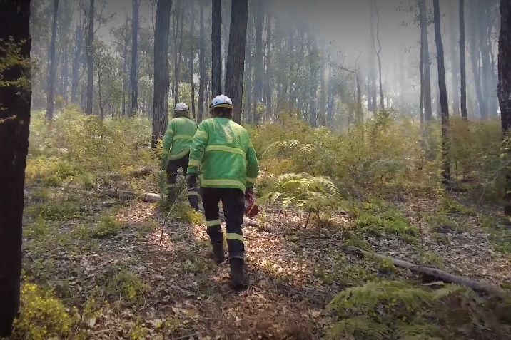 Officers at controlled burn