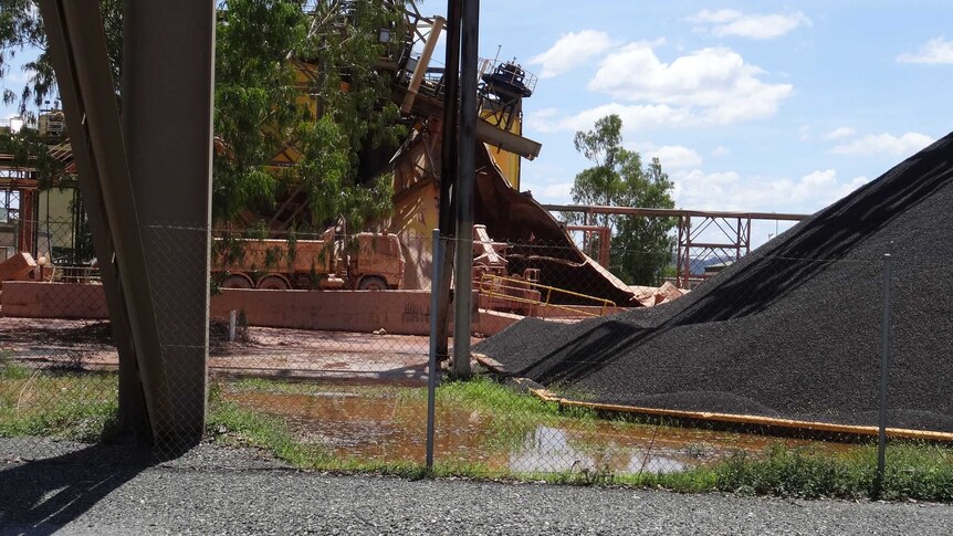 View of a damaged tank at the NT's Ranger uranium mine