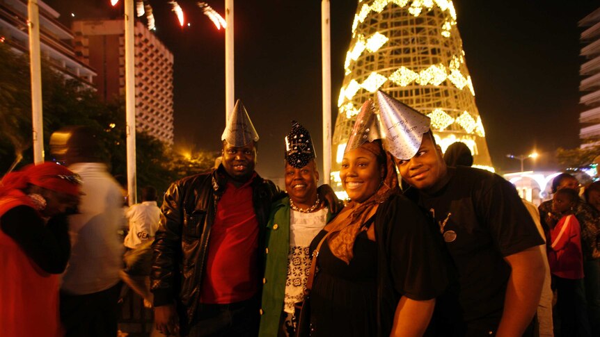 Revellers celebrate the New Year in Dakar.