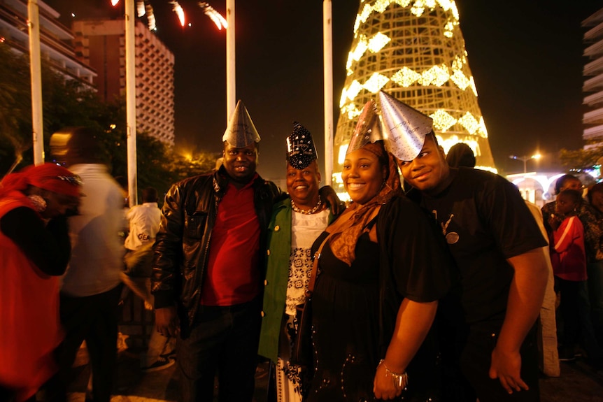 Revellers celebrate the New Year in Dakar.