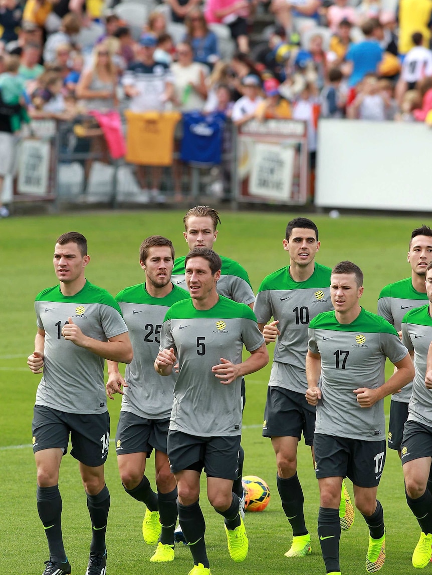 Socceroos jog in open Gosford training session