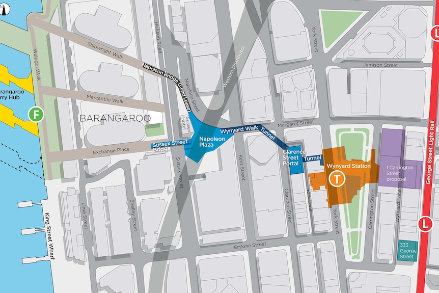 A map of the Wynyard Walk route.