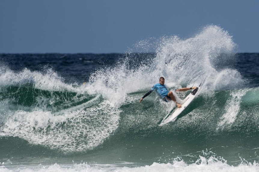 Newcastle surfer Ryan Callinan does a radical turn.