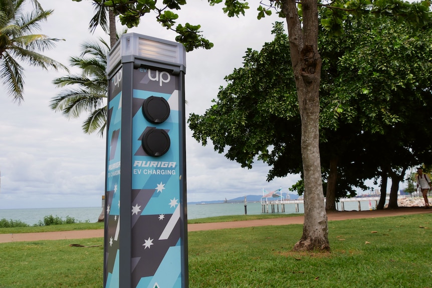 EV charger along the The Strand in Townsville. 