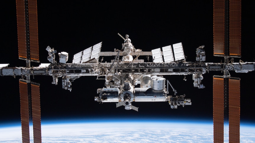  The international space station above Earth