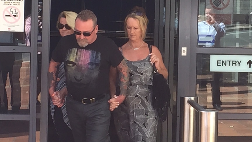 Peter Williams, father of Ingleburn siege gunman Wayne Williams emerges leaves court after being granted bail.