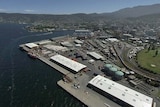 Aerial view of Macquarie Point in Hobart