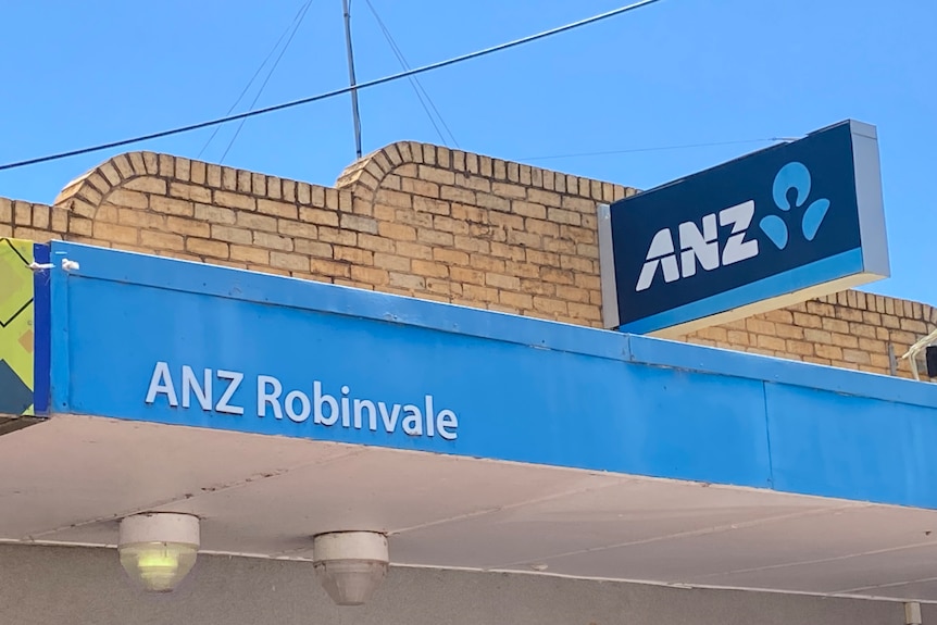 An ANZ Bank sign.