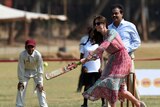 Duchess of Cambridge with former Indian cricketer Dilip Vengsarkar
