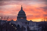 Dawn breaks over the Capitol building in Washington DC